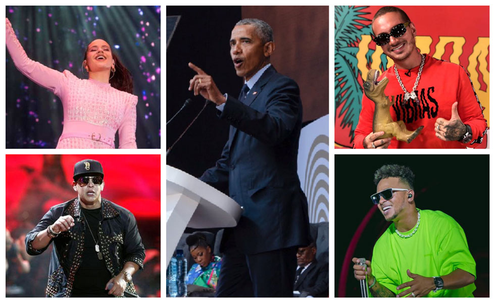 Collage-Barack-Obama-Rosalia-JBalvin-Daddy-Yankee-Ozuna