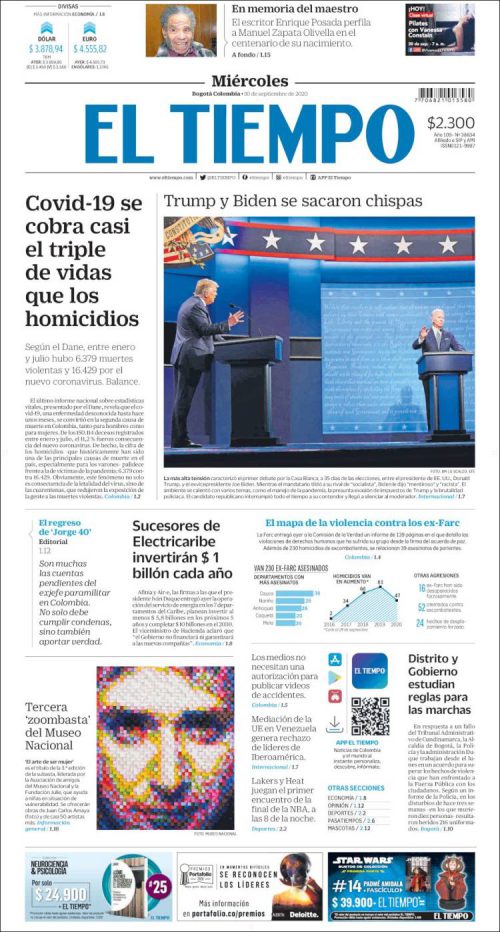 Así abren algunos de los periódicos más importantes en Colombia ...