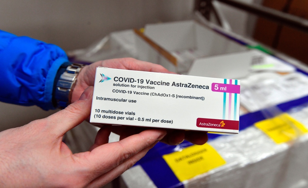 Budapest (Hungary), 04/03/2021.- A box of AstraZeneca vaccines is shown at a warehouse of Hungaropharma, a Hungarian pharmaceutical wholesale company, in Budapest, Hungary, after the arrival of a new shipment of the British-Swedish vaccine against the new coronavirus 04 March 2021. (HungrÌa) EFE/EPA/Zoltan Mathe HUNGARY OUT