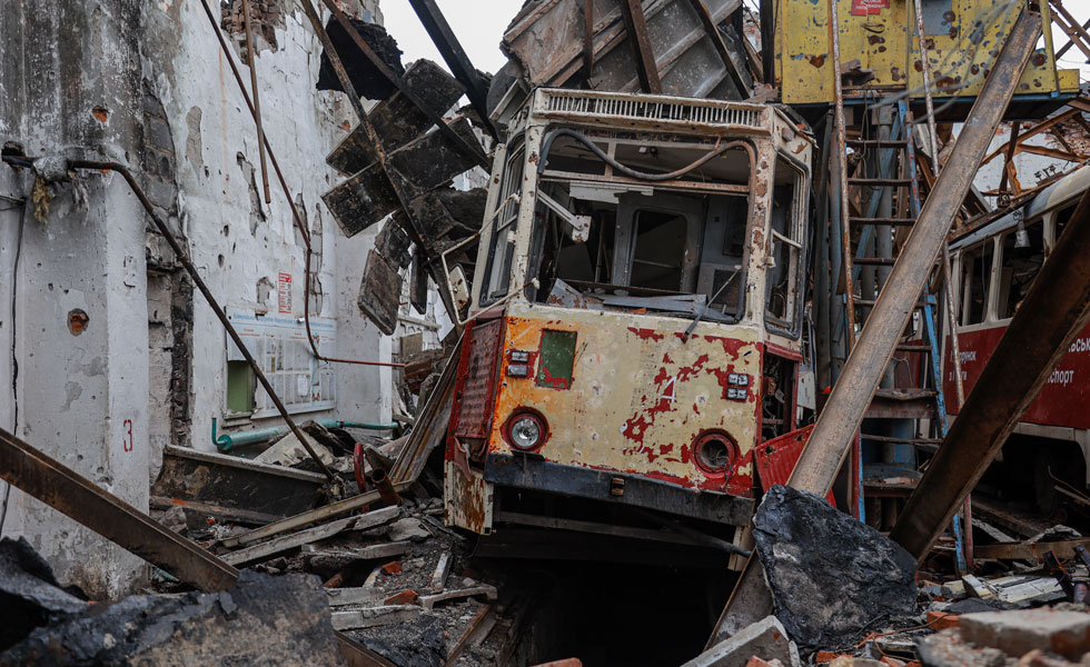 Ciudad ucraniana destruida tras bombardeos rusos
Foto: EFE