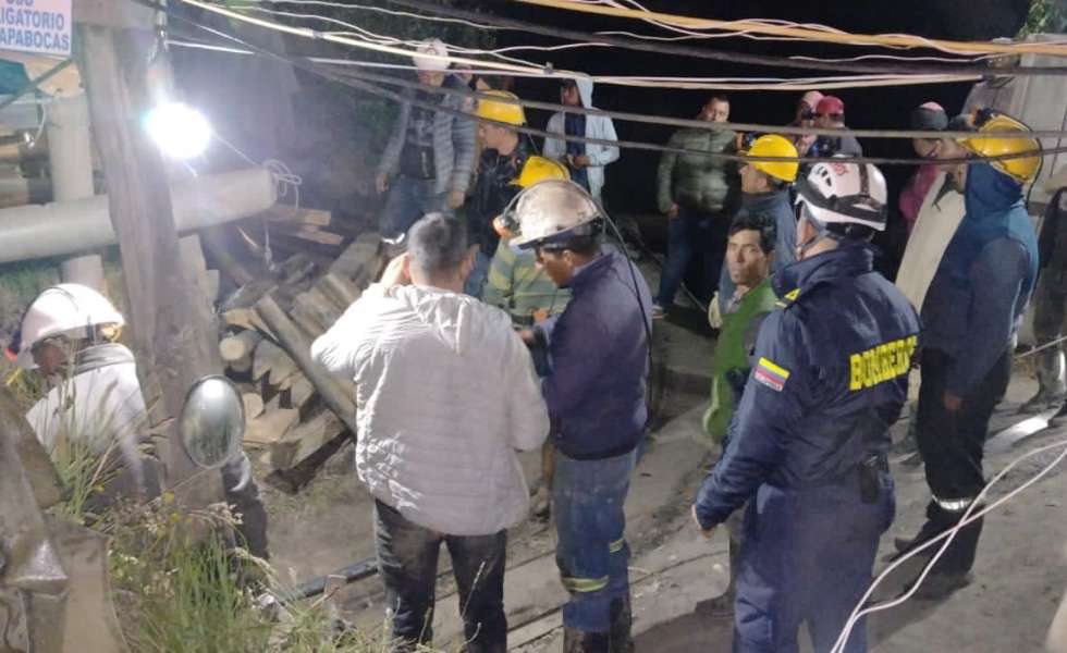 Mineros atrapados en Lenguazaque, Cundinamarca - Foto: Suministrada