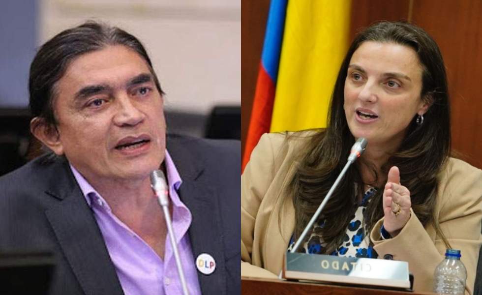 Senador Gustavo Bolívar y exministra Karen Abudinen