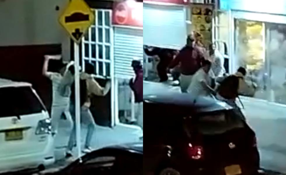 Pelea a machete en Sibaté - Foto: Captura de video