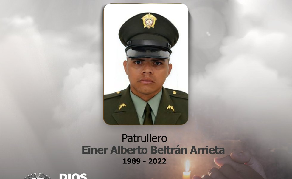 Patrullero Einer Beltrán - Foto: @DirectorPolicia